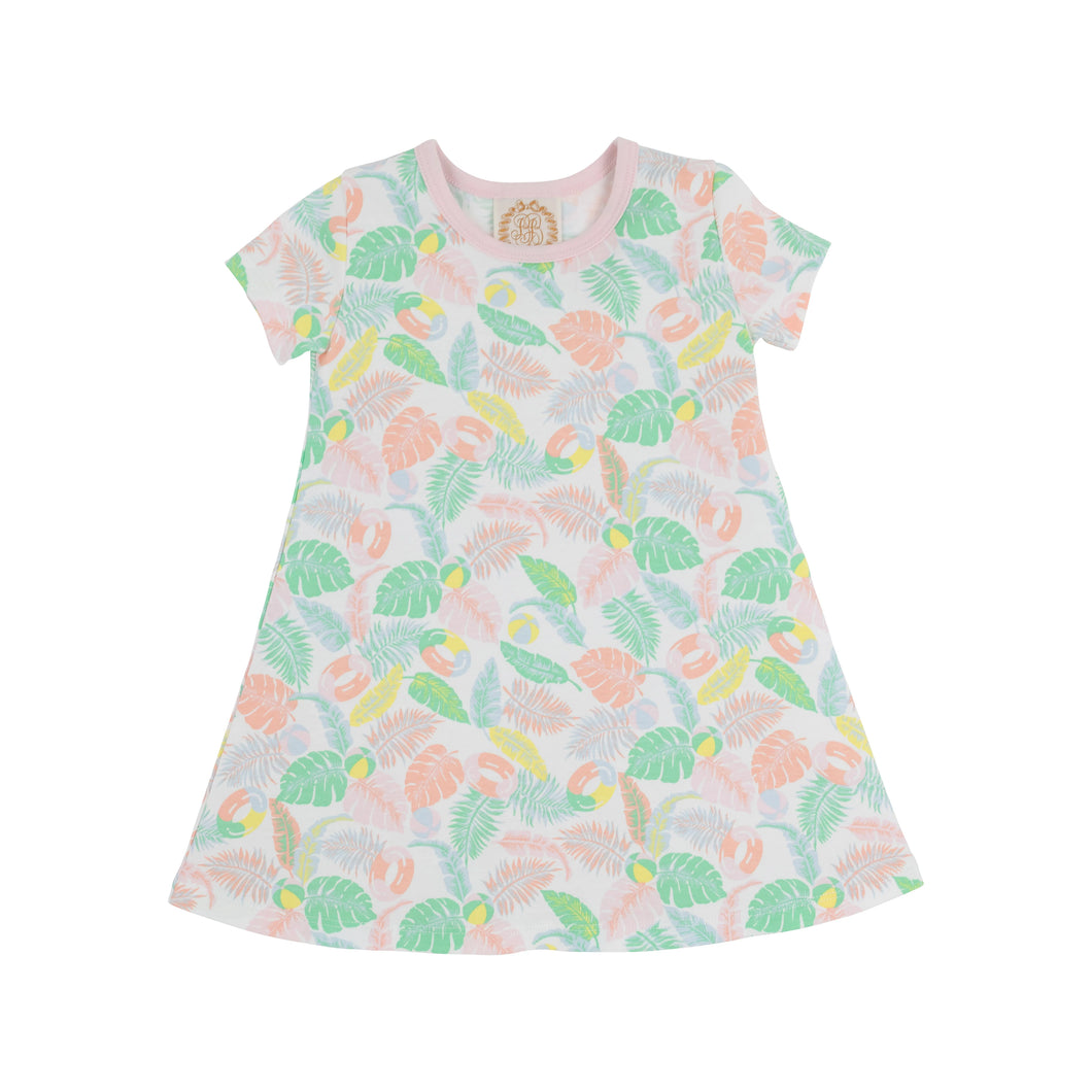 Polly Play Dress - Happy in Harbour Island w/ Palm Beach Pink - Short Sleeve