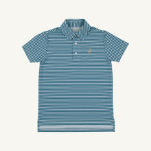Load image into Gallery viewer, Prepletic™ Prim &amp; Proper Polo - Sumner County Stripe (Barnsley Blue)
