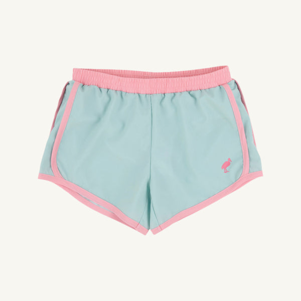 Prepletic™ Shimmy Shake Shorts - Old Greenwich Green w/ Sandpearl Pink