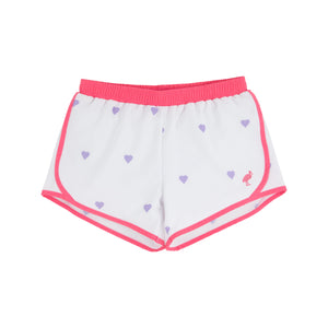 Prepletic™ Shimmy Shake Shorts - Heart Eyes (White) w/ Romany Rose