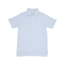 Load image into Gallery viewer, Prim &amp; Proper Polo - Beale Street Blue Stripe w/ Blue Stork
