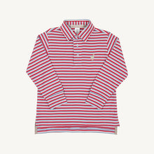 Load image into Gallery viewer, Prim &amp; Proper Polo - Sumner County Stripe (Barrington Blue, Red, &amp; White) - Long Sleeve
