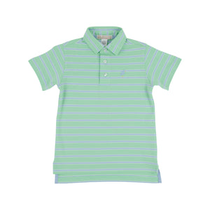 Prim & Proper Polo - Grace Bay Green, Beale Street Blue, & Worth Ave White Stripe