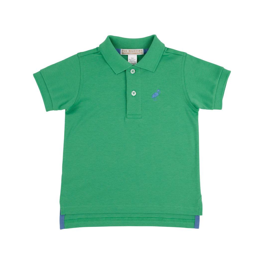 Prim & Proper Polo - Kiawah Kelly Green w/ Barbados Blue - Short Sleeve