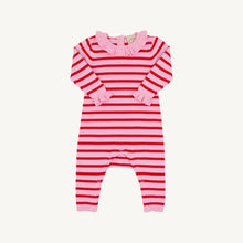 Load image into Gallery viewer, Reece Ruffle Romper - Richmond Red &amp; Pier Party Pink Stripe
