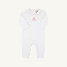 Load image into Gallery viewer, Robbins Romper - White w/ Palm Beach Pink - Bear
