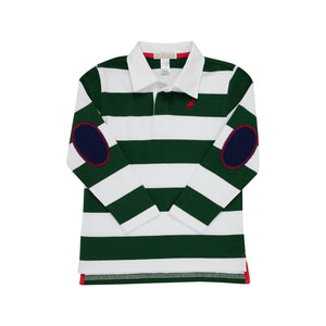 Rollins Rugby Shirt - Grier Green Stripe w/ Richmond Red