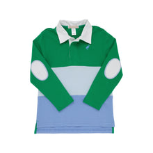 Load image into Gallery viewer, Rollins Rugby Shirt - Kiawah Kelly Green, Buckhead Blue, and Barbados Blue
