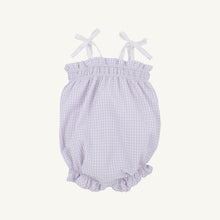 Load image into Gallery viewer, Rosey Romper - Lauderdale Lavender Gingham - Smocked - Woven
