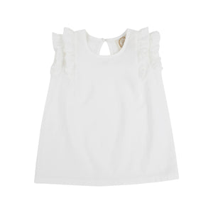 Ruehling Ruffle Top - Worth Ave White - Linen