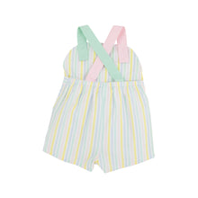 Load image into Gallery viewer, Ruthie Romper - Siesta Key Seersucker w/ Palm Beach Pink
