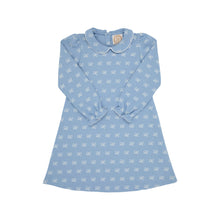 Load image into Gallery viewer, Sadie Sweatshirt Dress - Bon Ton Bows - Barrington Blue w/ Palmetto Pearl
