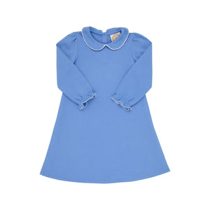 Sadie Sweatshirt Dress - Barbados Blue w/ Worth Ave White