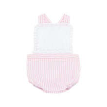 Load image into Gallery viewer, Sally Sunsuit - Worth Ave White w/ Pinckney Pink Stripe
