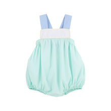 Load image into Gallery viewer, Samprey Sunsuit - Sea Island Seafoam w/ White and Beale Street Blue
