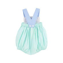 Load image into Gallery viewer, Samprey Sunsuit - Sea Island Seafoam w/ White and Beale Street Blue
