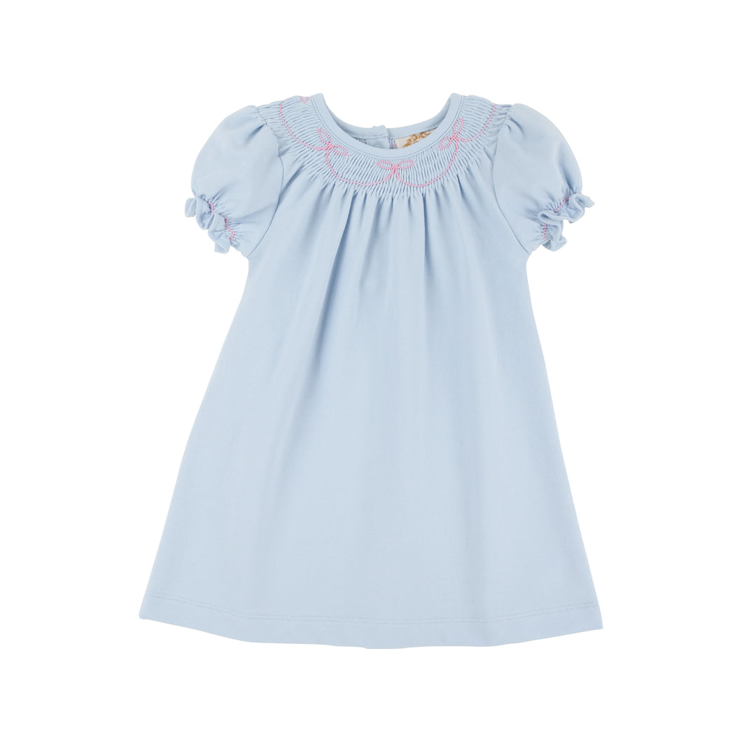 Sandy Smocked Dress - Buckhead Blue w/ Hamptons Hot Pink Smocking - Pima