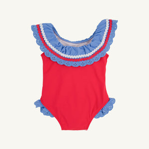 Sandy Lane Swimsuit - Richmond Red w/ Barbados Blue