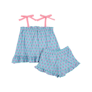 Sandy's Slumber Set - Holly Hills Hand Block w/ Hamptons Hot Pink