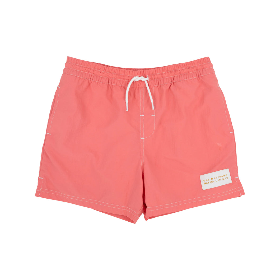 Sarasota Swim Trunks - Parrot Cay Coral w/ Worth Ave White