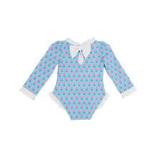 Load image into Gallery viewer, Sarasota Surf Suit - Holly Hills Hand Block w/ Worth Ave White
