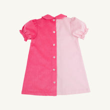 Load image into Gallery viewer, Blaire Button Dress - Palm Beach Pink &amp; Romany Rose - Corduroy - Short Sleeve
