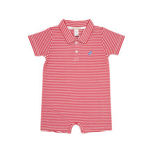 Load image into Gallery viewer, Sir Proper&#39;s Romper - Richmond Red Stripe w/ Barbados Blue

