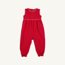 Load image into Gallery viewer, Rebecca Romper - Richmond Red w/ Fair Street Floral - Sleeveless - Pima
