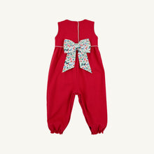 Load image into Gallery viewer, Rebecca Romper - Richmond Red w/ Fair Street Floral - Sleeveless - Pima
