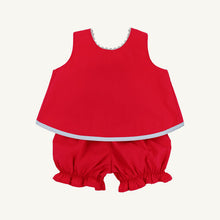 Load image into Gallery viewer, Susanne Swing Top Set - Richmond Red w/ Nantucket Navy Bow - Broadcloth
