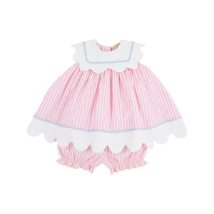 Sydney Scallop Set - Pier Party Pinckney Pink Stripe w/ White