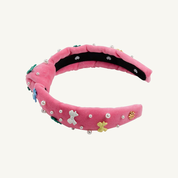 T.B.B.C. x Lele Sadoughi Knotted Headband - Girls' - Hamptons Hot Pink w/ Bow Charms