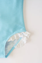 Load image into Gallery viewer, Sleeveless Sarasota Surf Suit - Belhaven Blue w/ Worth Ave White - Ribbed
