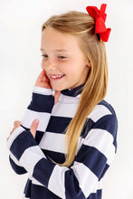 Load image into Gallery viewer, Prepletic Finley Funnel Dress - Nantucket Navy &amp; White Stripe
