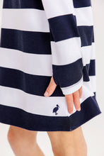 Load image into Gallery viewer, Prepletic Finley Funnel Dress - Nantucket Navy &amp; White Stripe
