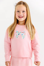 Load image into Gallery viewer, Cassidy Comfy Crewneck - Sandpearl Pink w/ Fair St Floral Bow - Puff Sleeve
