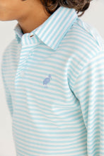 Load image into Gallery viewer, Prim &amp; Proper Polo - Belhaven Blue Stripe - Long Sleeve
