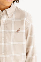 Load image into Gallery viewer, Dean's List Dress Shirt - Thompson Park Plaid w/ Gray Bay Brown - Flannel

