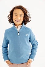 Load image into Gallery viewer, Hayden Half-Zip Sweater - Barnsley Blue w/ Palmetto Pearl
