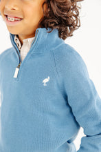 Load image into Gallery viewer, Hayden Half-Zip Sweater - Barnsley Blue w/ Palmetto Pearl
