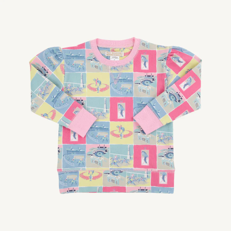 Cassidy Comfy Crewneck - Photo Finish w/ Pier Party Pink - Derby