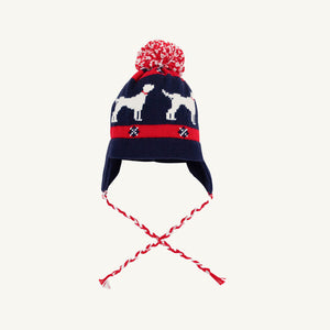 Parrish Pom Pom Hat - Nantucket Navy w/ Richmond Red - Dogs