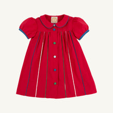 Load image into Gallery viewer, Tabitha&#39;s Teacher&#39;s Pet Dress - Richmond Red w/ Wood Boat Blue, Green, and White
