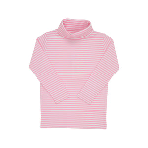 Tatum's Turtleneck Shirt - Hamptons Hot Pink Stripe