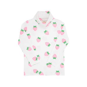 Tatum's Turtleneck Shirt - Sanibel Strawberry (White)