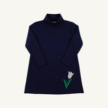 Load image into Gallery viewer, Tatum's Turtleneck Dress - Nantucket Navy w/ Tulip
