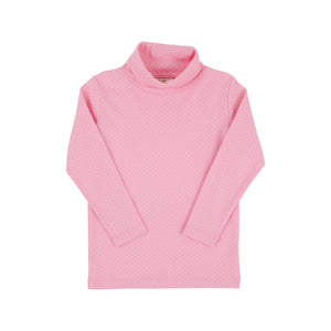 Tatum's Turtleneck Shirt - Hamptons Hot Pink w/ Palm Beach Pink Microdots