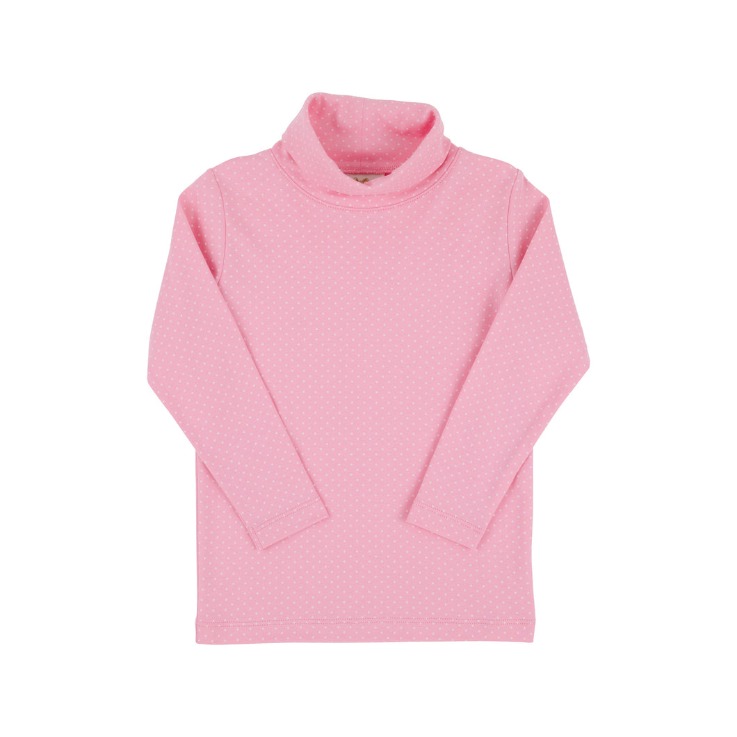 Tatum's Turtleneck Shirt - Hamptons Hot Pink w/ Palm Beach Pink Microdots