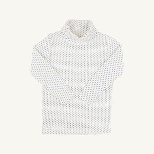 Tatum's Turtleneck Shirt - Nantucket Navy Microdot