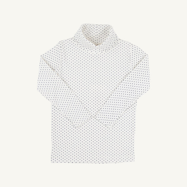 Tatum's Turtleneck Shirt - Nantucket Navy Microdot